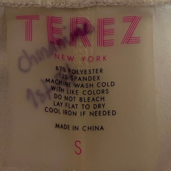 Terez Cream Pull On Wide Waistband Stretch Athleisure Bike Short Size S - Picture 3 of 3